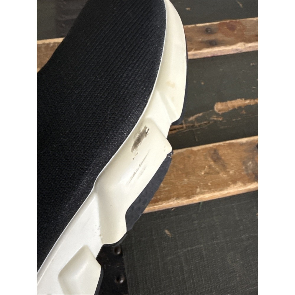 Balenciaga Speed Trainer Black White High Top Knit Sneakers Rubber Sole Sz 7.5 - Picture 13 of 14